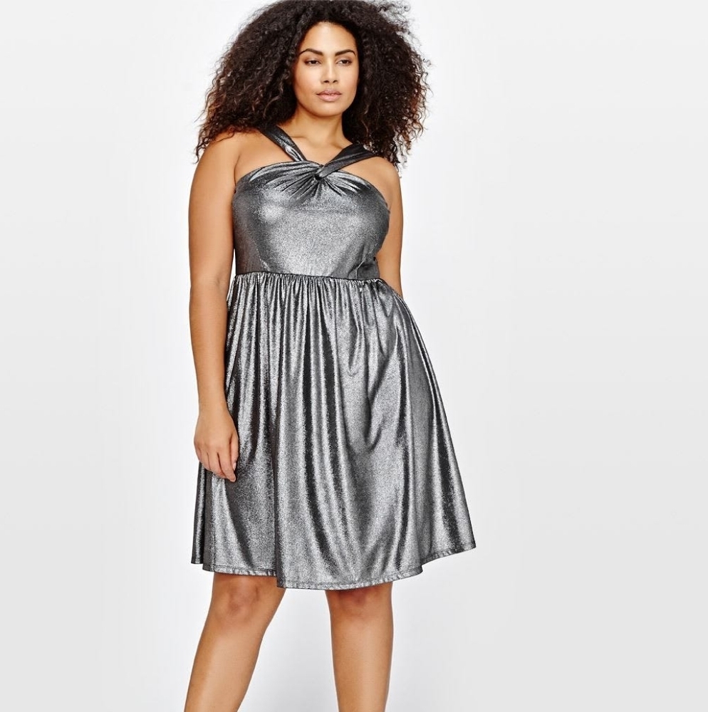 NWT Michel Studio collection dress 16 metalic glitter off shoulder. Night out - Picture 1 of 7